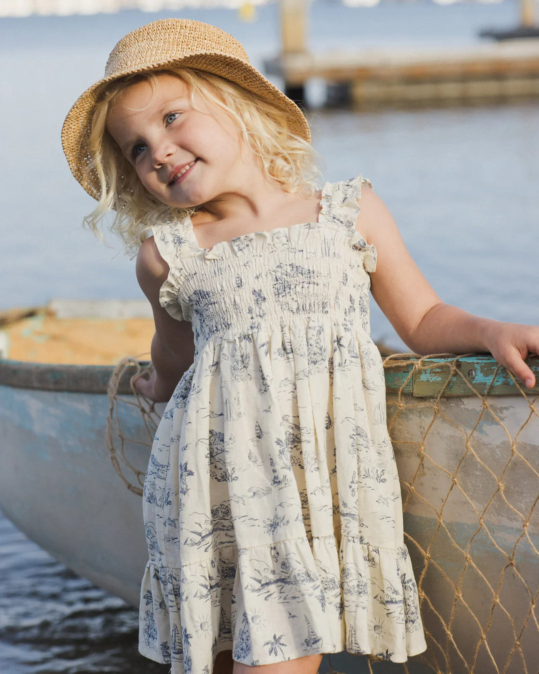 RYLEE + CRU - KIDS SUTTON DRESS OCEAN TOILE