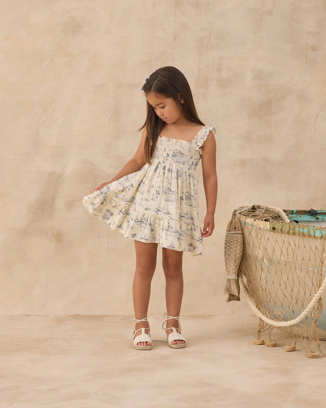 RYLEE + CRU - KIDS SUTTON DRESS OCEAN TOILE