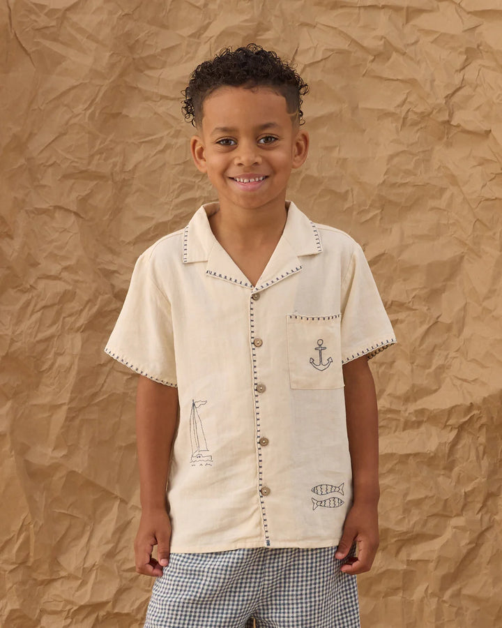 RYLEE + CRU - KIDS LAPEL COLLAR SHIRT SAILOR