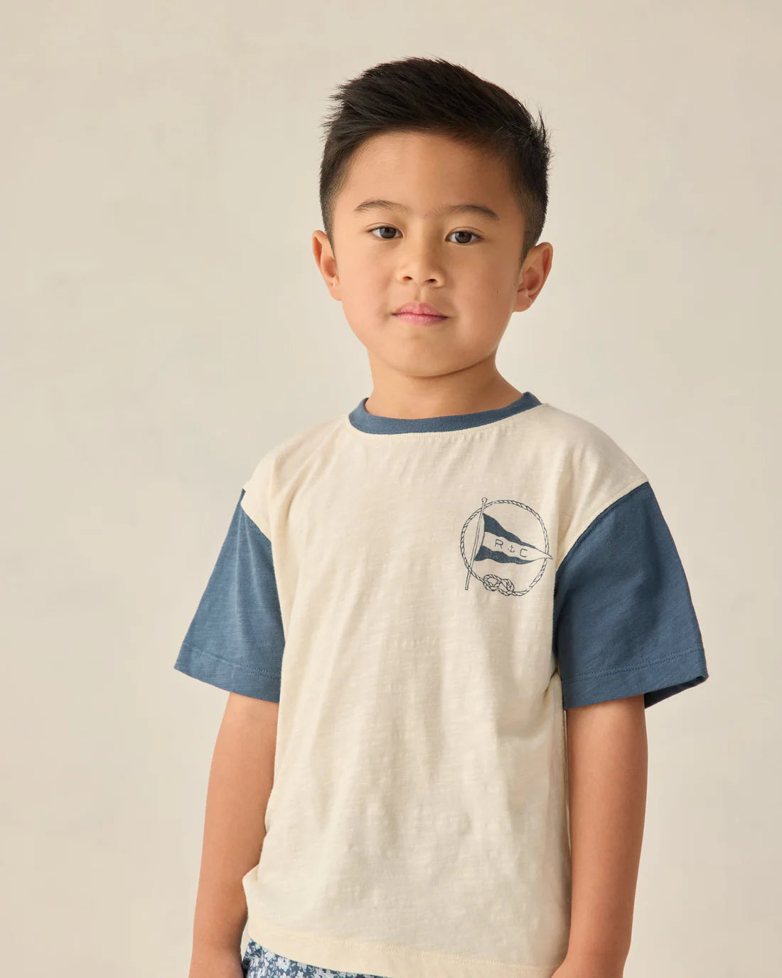 RYLEE + CRU - CONTRAST S/S TEE NAUTICAL FLAG