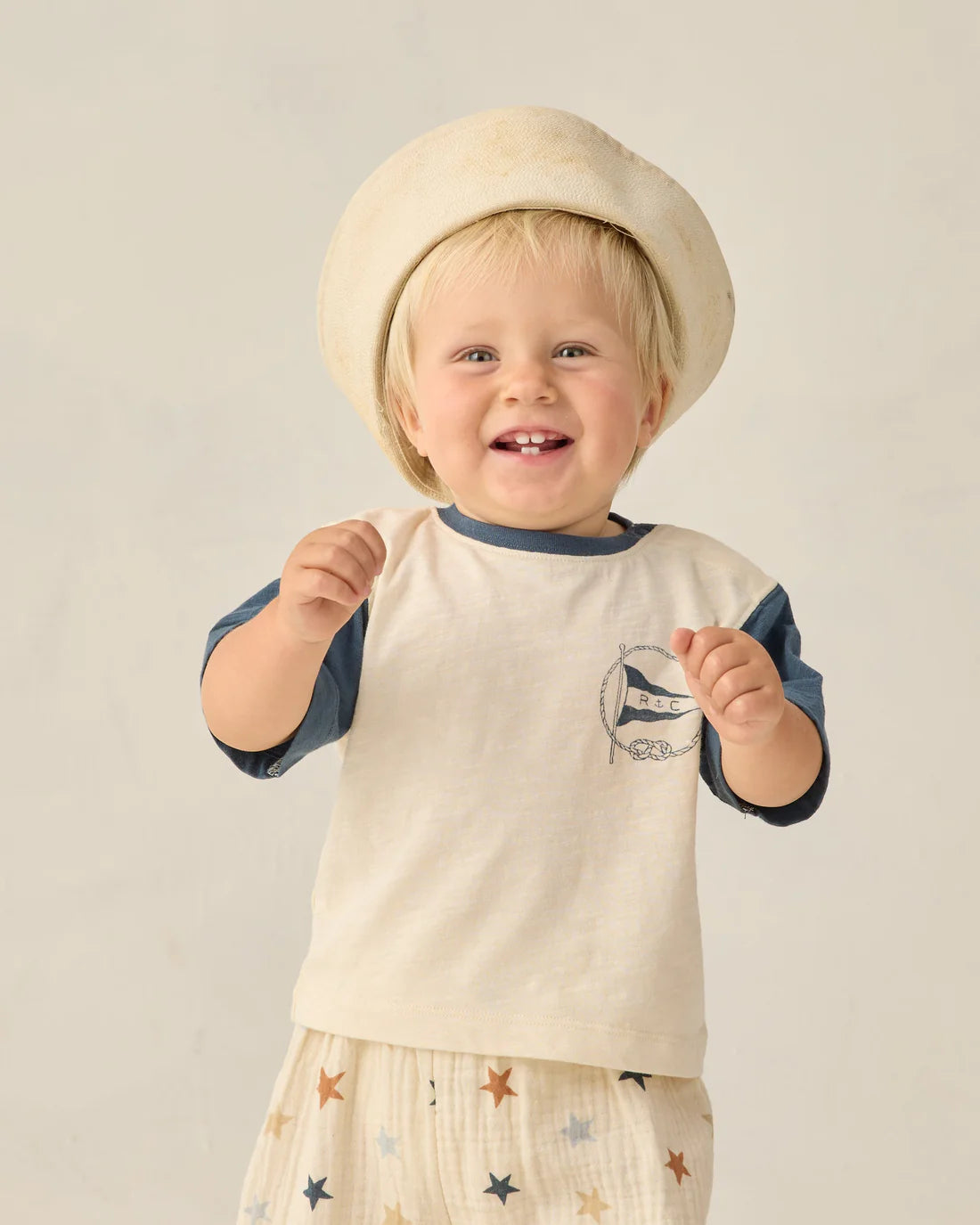 RYLEE + CRU - CONTRAST S/S TEE NAUTICAL FLAG