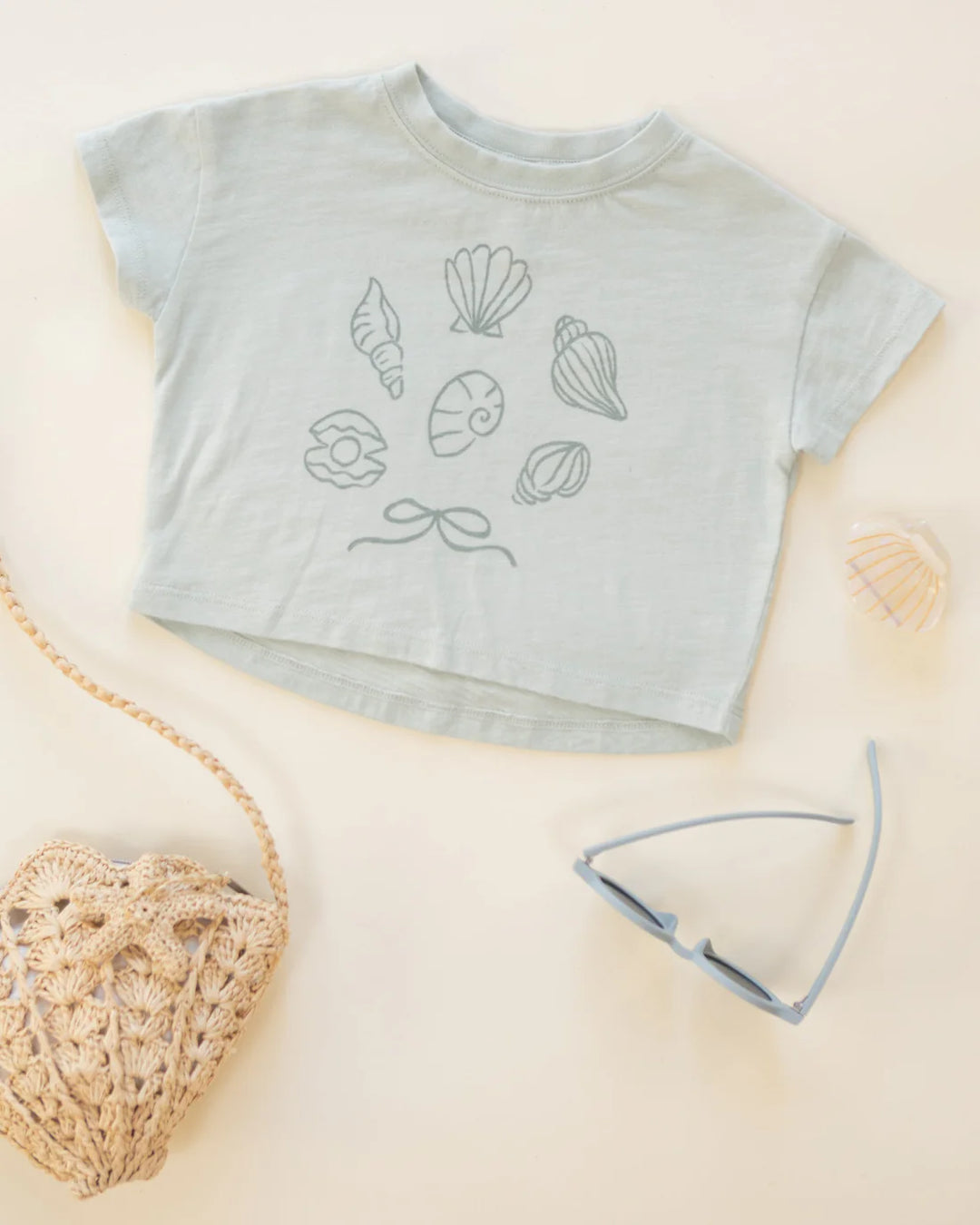 RYLEE + CRU - KIDS BOXY TEE SEASHELLS