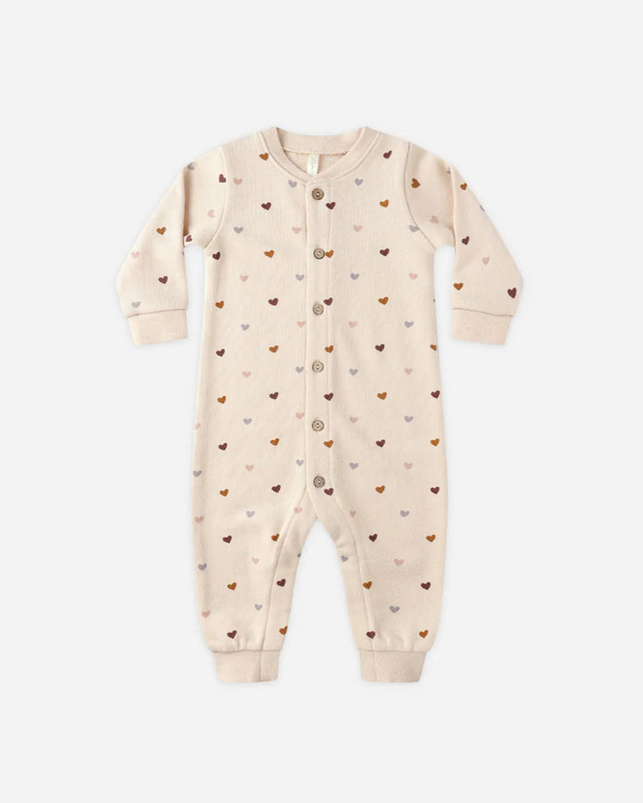 RYLEE + CRU- HEARTS BUTTON DOWN JUMPSUIT