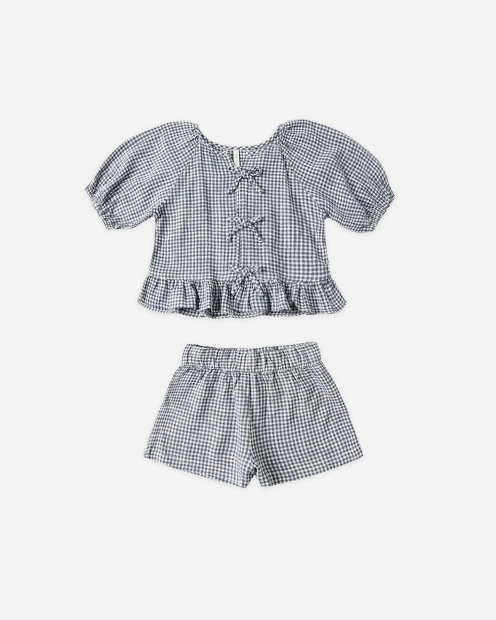 RYLEE + CRU - KIDS JUNIPER SET MARINE GINGHAM