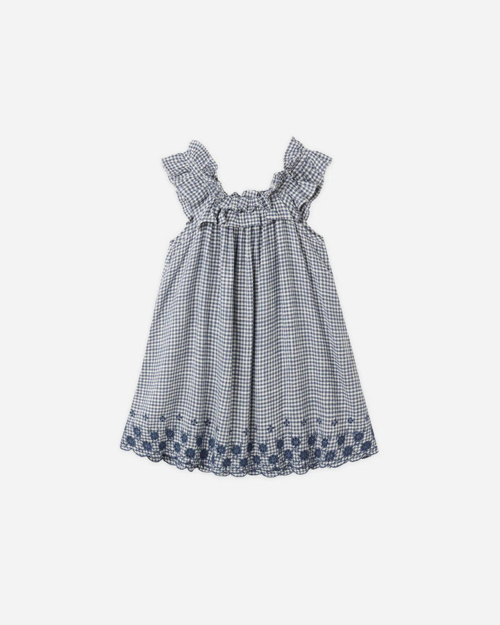 RYLEE + CRU - KIDS LENNON DRESS MARINE GINGHAM
