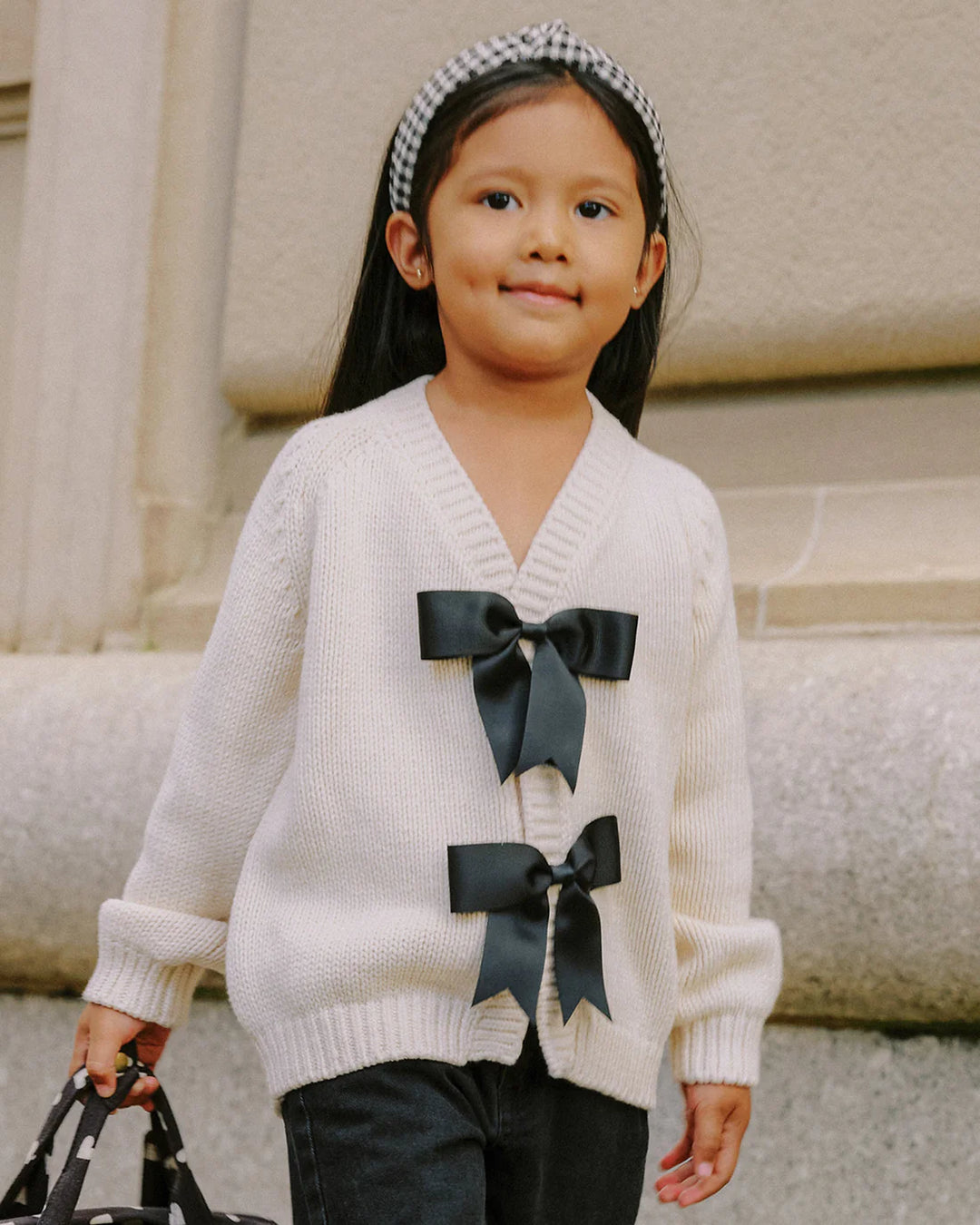 RYLEE + CRU- KIDS BOW CARDIGAN