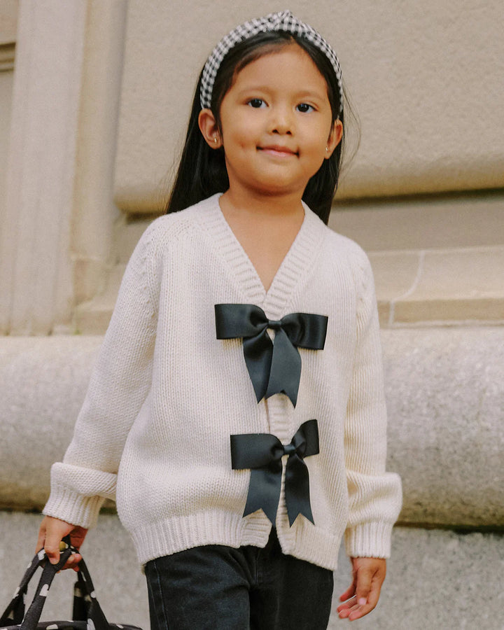 RYLEE + CRU- KIDS BOW CARDIGAN
