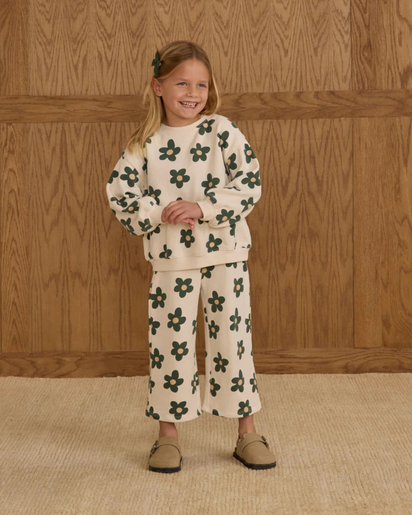 RYLEE + CRU- KIDS WIDE LEG DAISY SWEATPANT