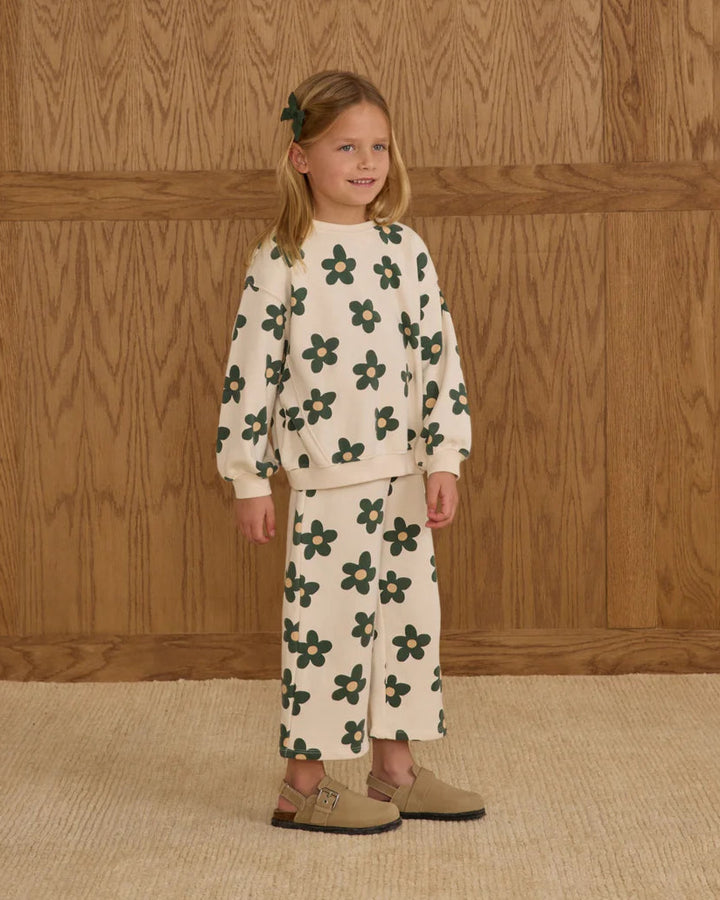 RYLEE + CRU- KIDS WIDE LEG DAISY SWEATPANT