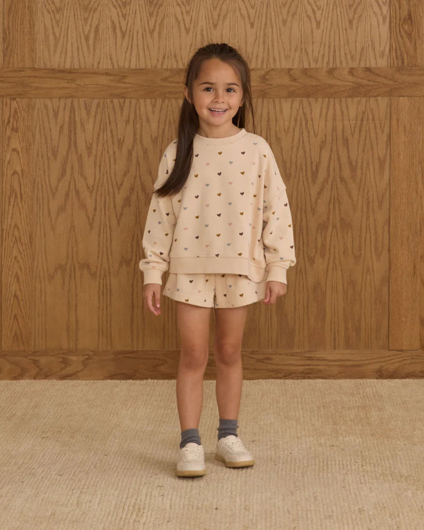 RYLEE + CRU- KIDS HEARTS BOXY PULLOVER