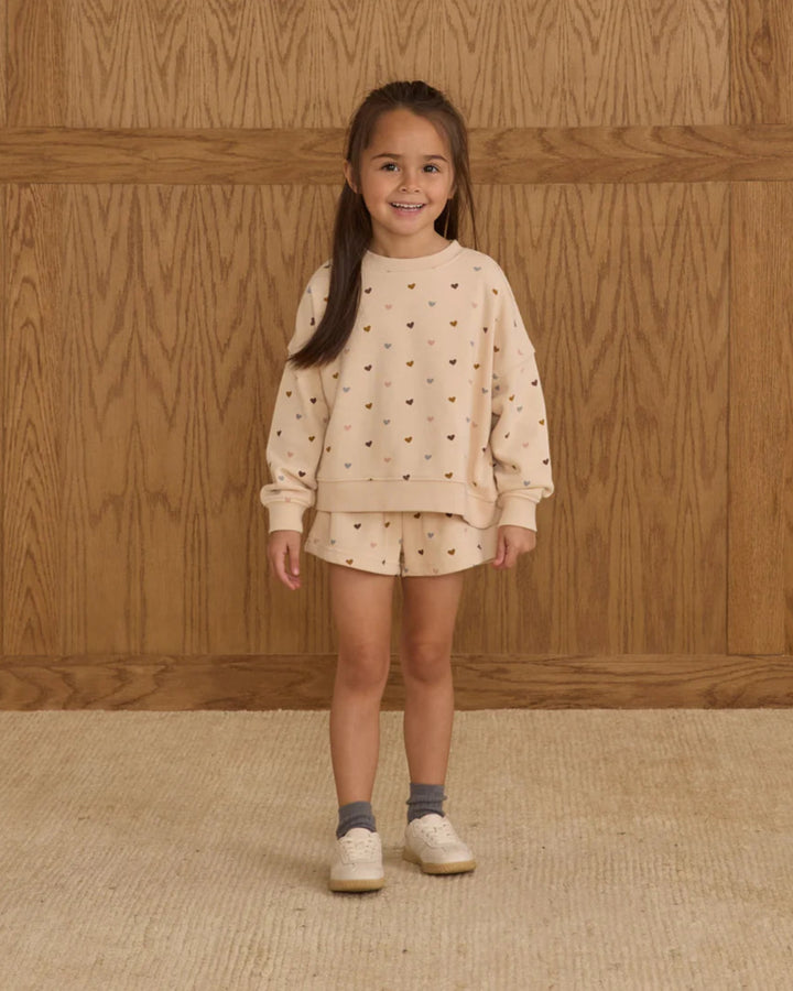 RYLEE + CRU- KIDS HEARTS BOXY PULLOVER