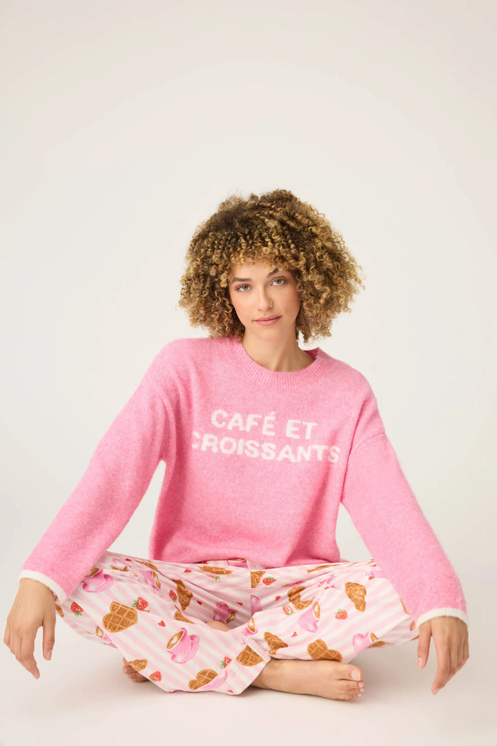 P.J. SALVAGE- WOMEN'S CAFE ET CROISSANTS SNUGGLE SWEATER