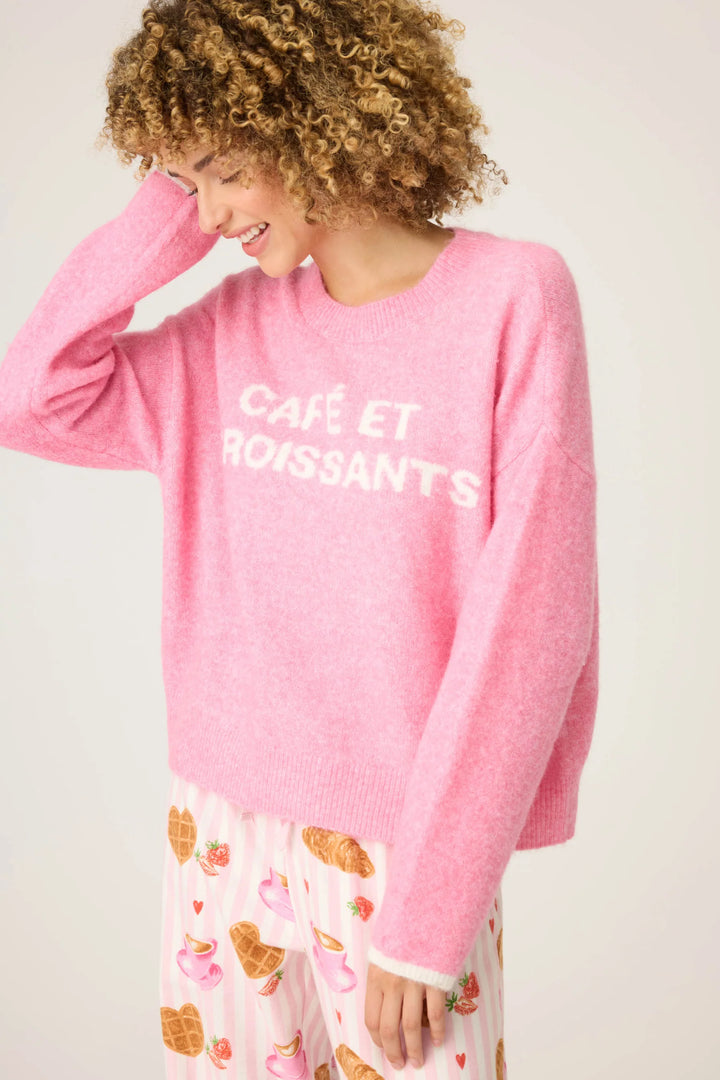 P.J. SALVAGE- WOMEN'S CAFE ET CROISSANTS SNUGGLE SWEATER
