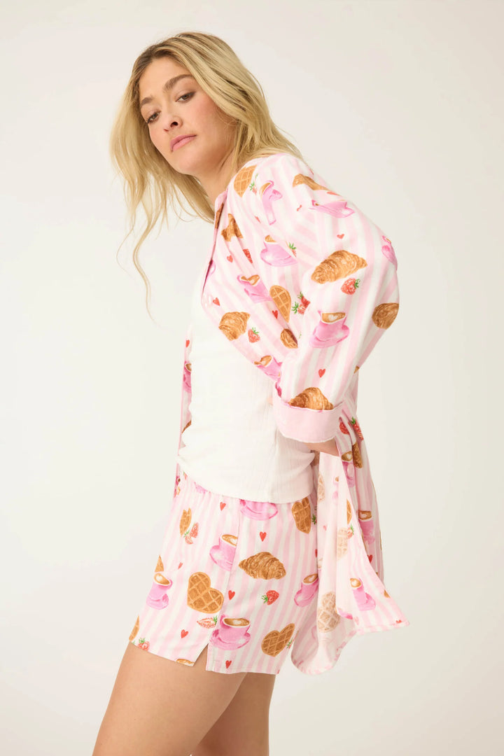 P.J. SALVAGE- WOMEN'S BRUNCH CLUB BREAKFAST PRINT NIGHT SHIRT