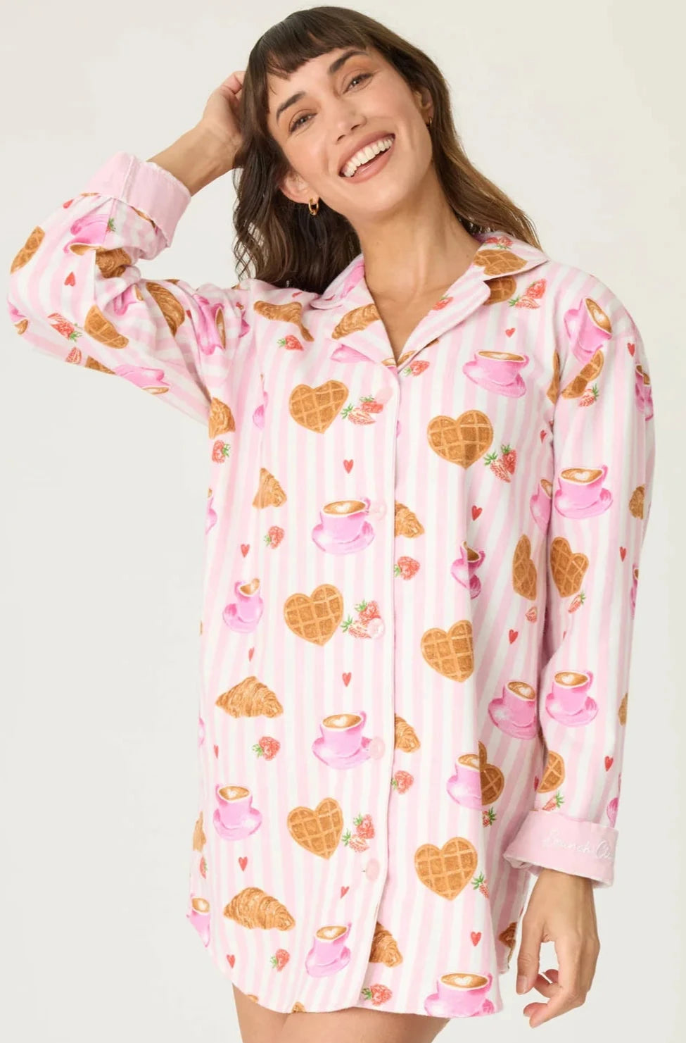 P.J. SALVAGE- WOMEN'S BRUNCH CLUB BREAKFAST PRINT NIGHT SHIRT