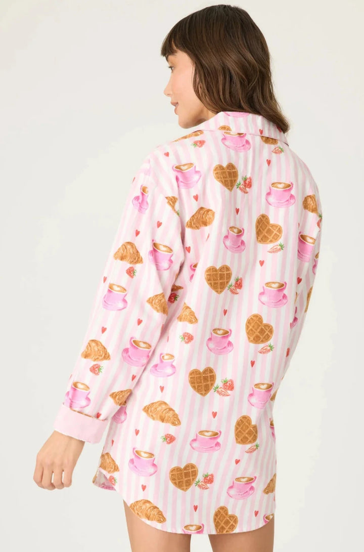 P.J. SALVAGE- WOMEN'S BRUNCH CLUB BREAKFAST PRINT NIGHT SHIRT