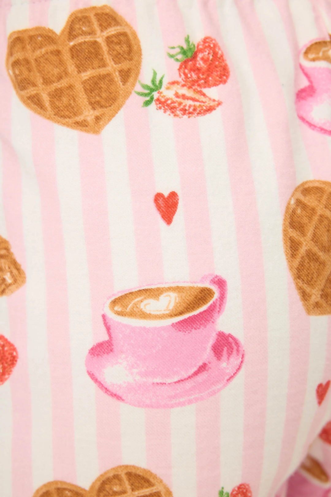 P.J. SALVAGE- WOMEN'S BRUNCH CLUB BREAKFAST PRINT FLANNEL SHORTS