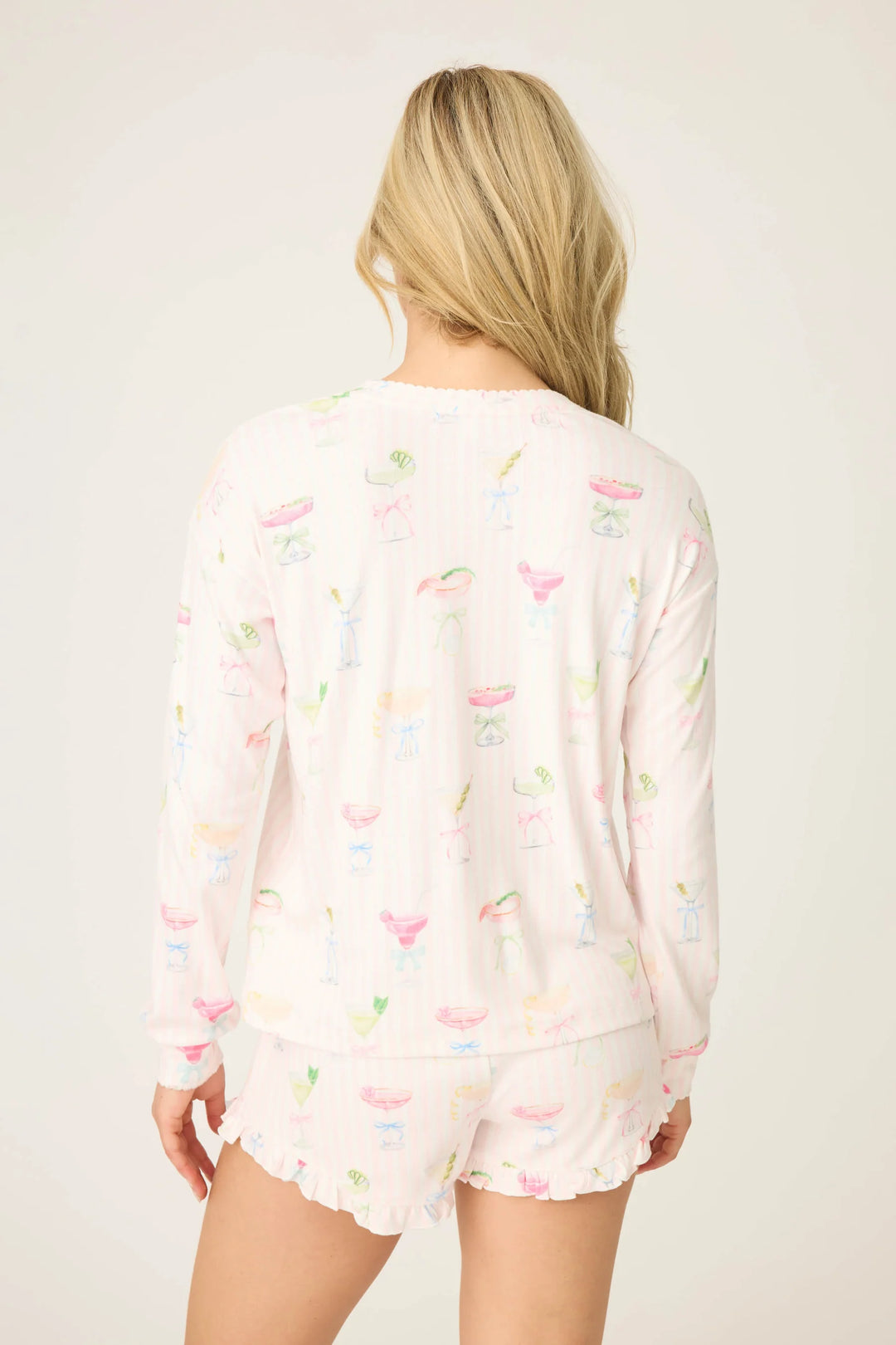 P.J. SALVAGE- WOMEN'S PRETTY PUNCH COCKTAIL PRINT LONG SLEEVE TOP