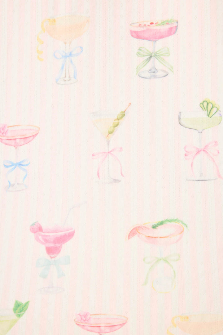 P.J. SALVAGE- WOMEN'S PRETTY PUNCH COCKTAIL PRINT LONG SLEEVE TOP