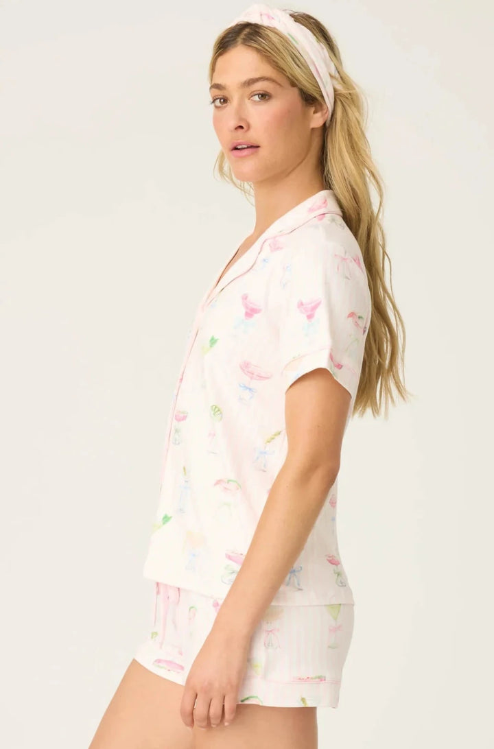 P.J. SALVAGE- WOMEN'S PRETTY PUNCH COCKTAIL PRINT 3-PIECE SHORT SET