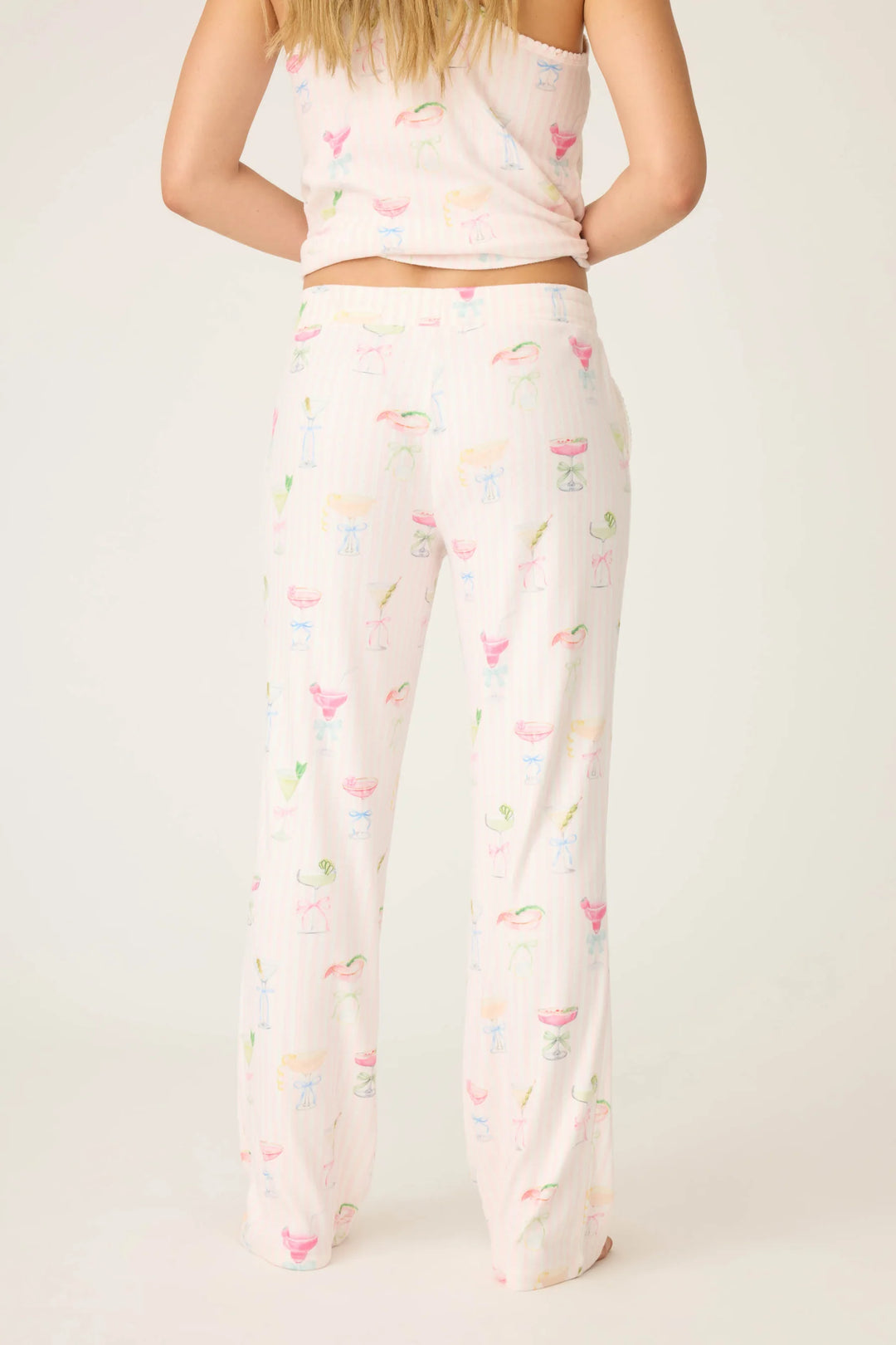 P.J. SALVAGE- WOMEN'S PRETTY PUNCH COCKTAIL PRINT OPEN LEG PANTS
