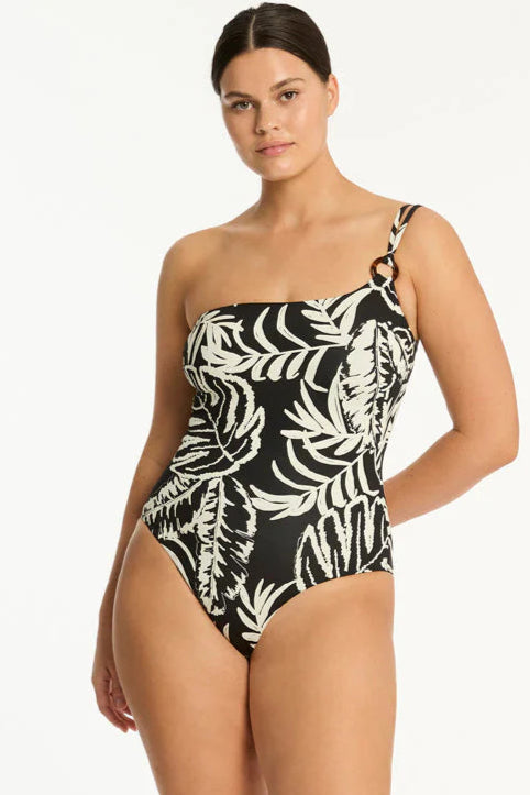 SEA LEVEL - WOMEN'S Jungle Book One Shoulder Ring One Piece