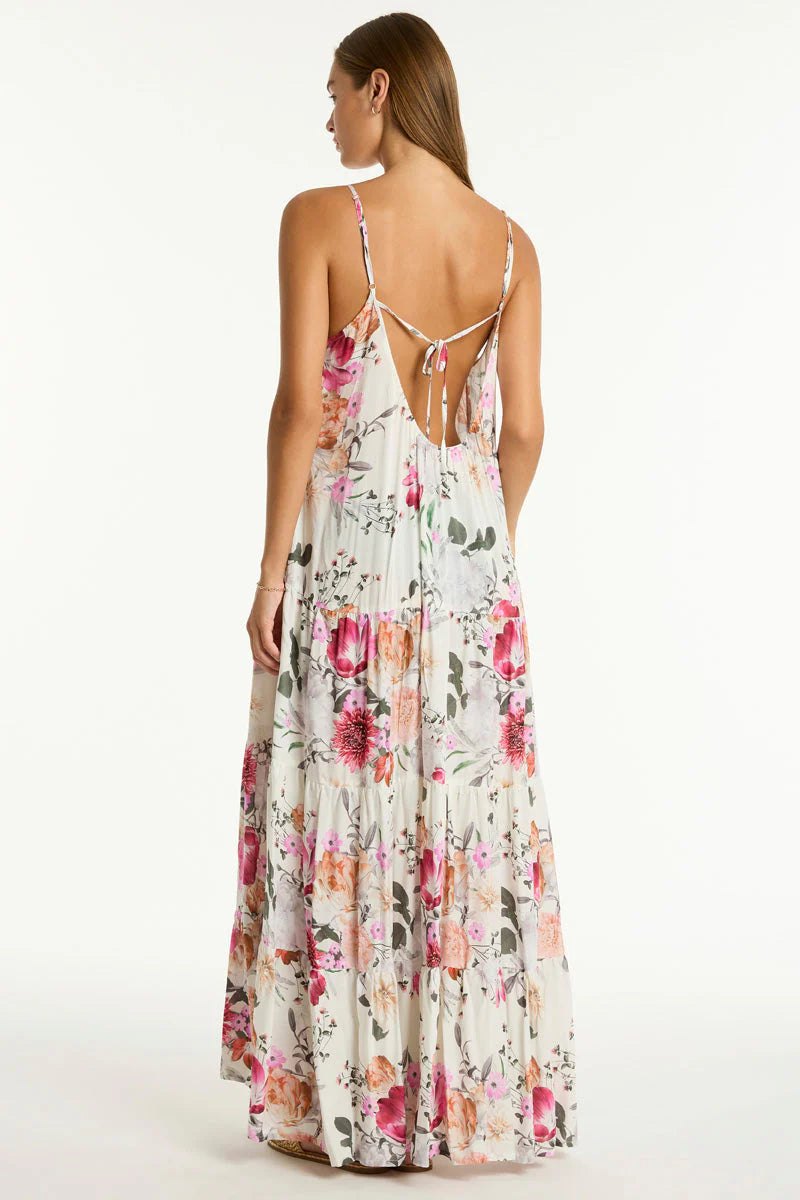 SEA LEVEL- WOMEN'S BELLE TIERED MAXI SUNDRESS COVER UP