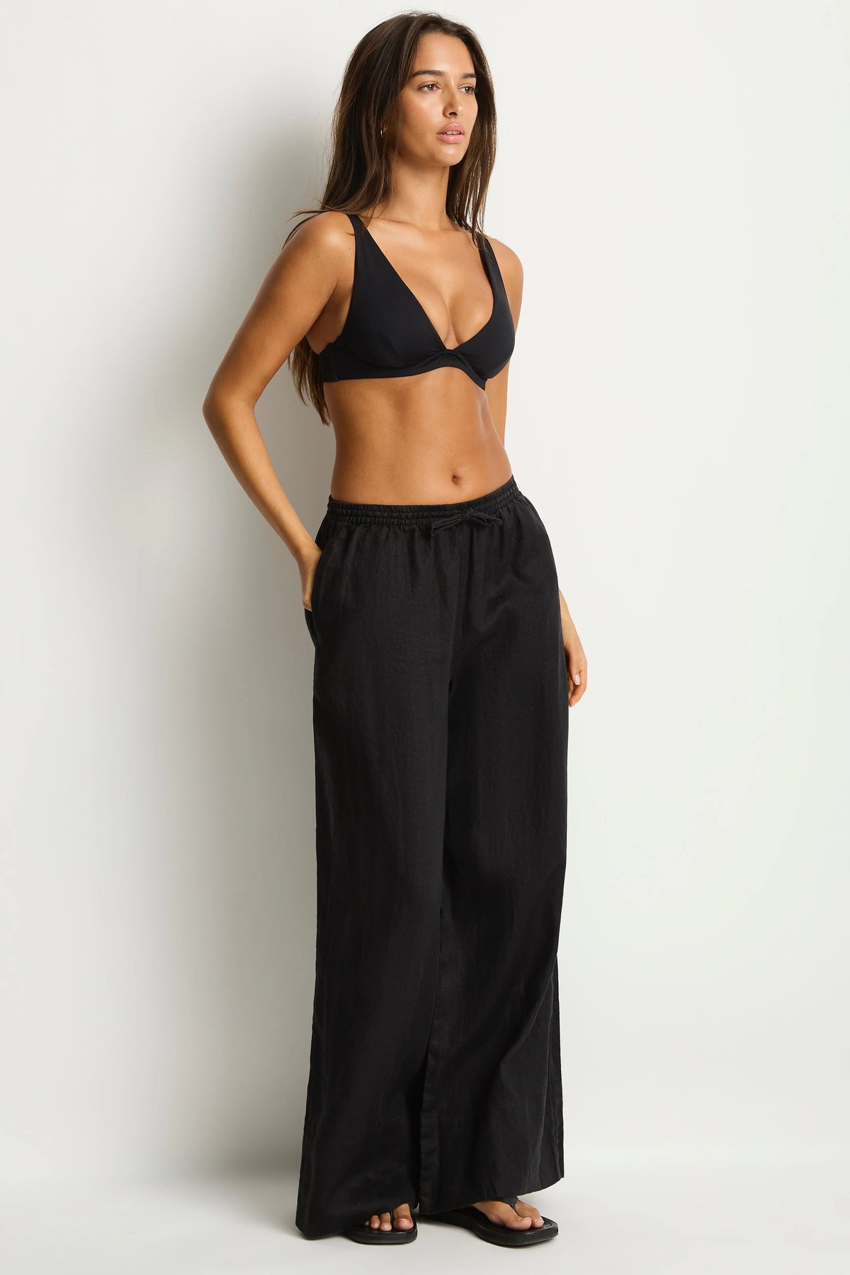 SEA LEVEL - SHORE LINEN PALAZZO PANT