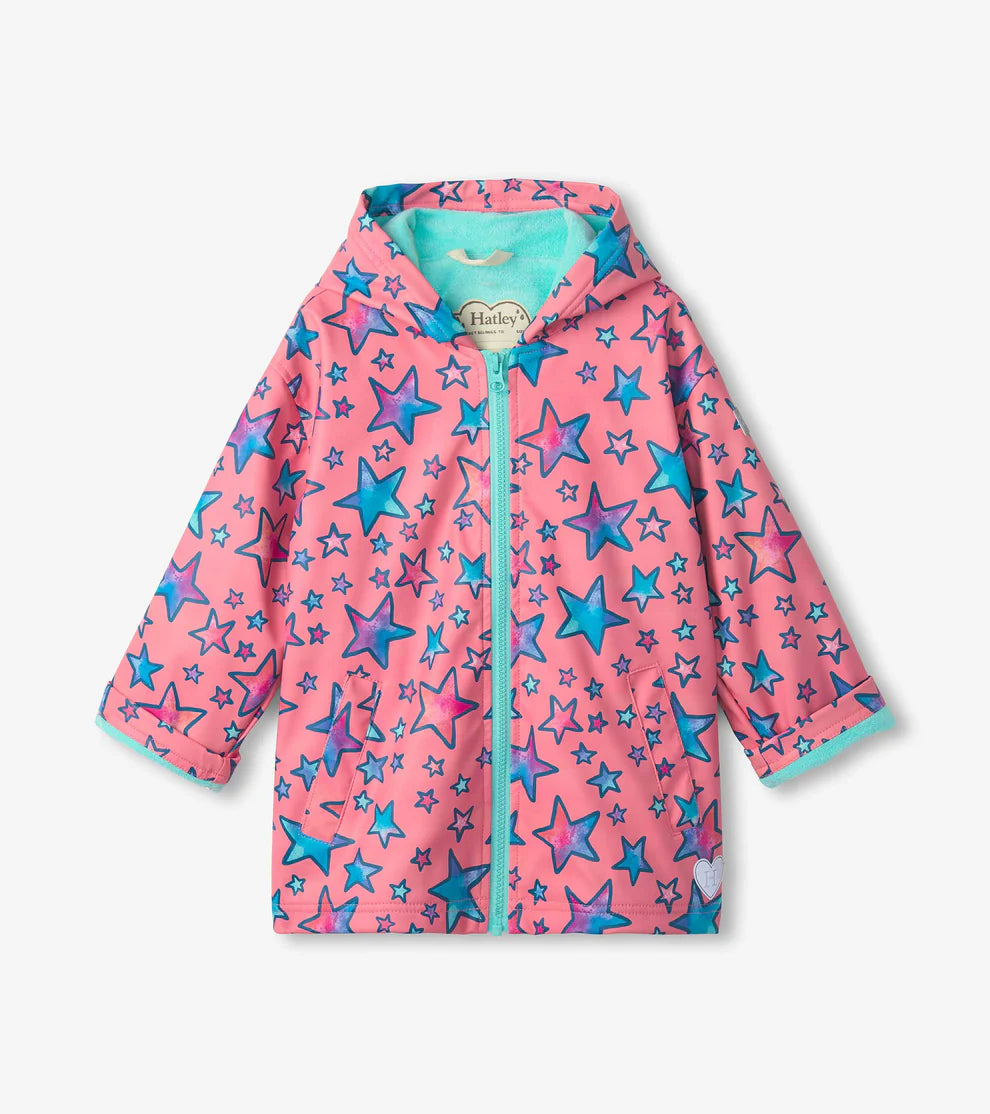 HATLEY- KIDS WATERCOLOR DOODLES RAIN JACKET