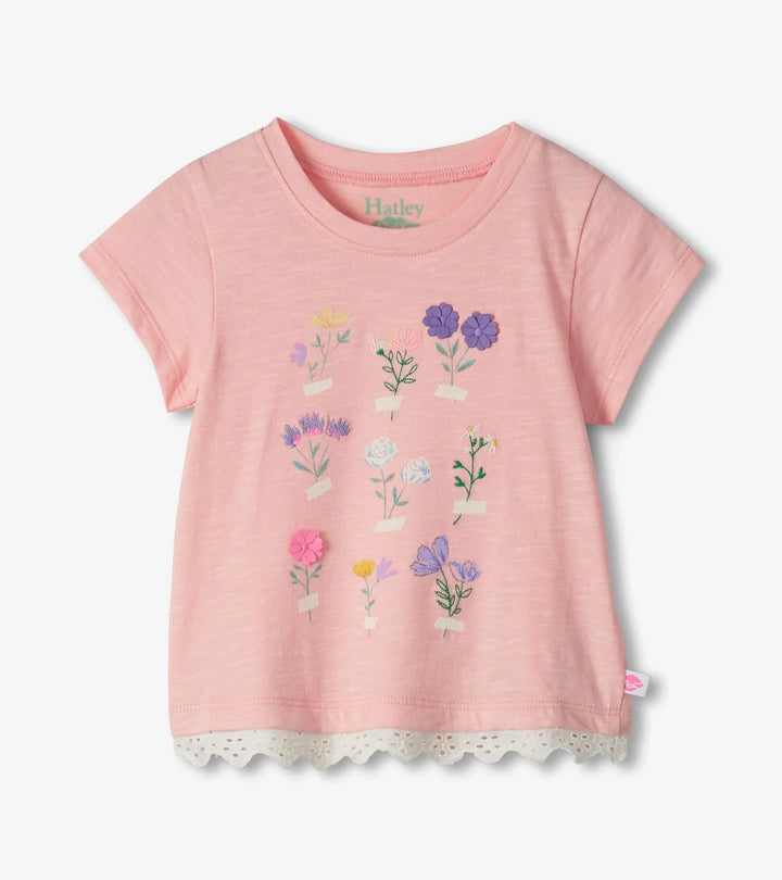 HATLEY -  KIDS BLOSSOM EYELET TRIM TEE AND SHORT SET
