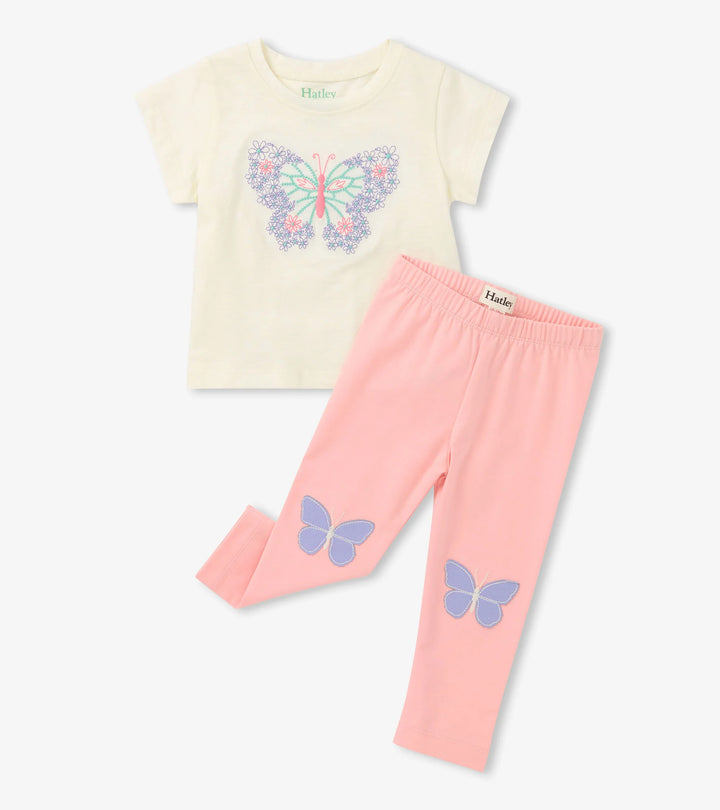 HATLEY -  KIDS BUTTERFLY TEE AND LEGGING SET