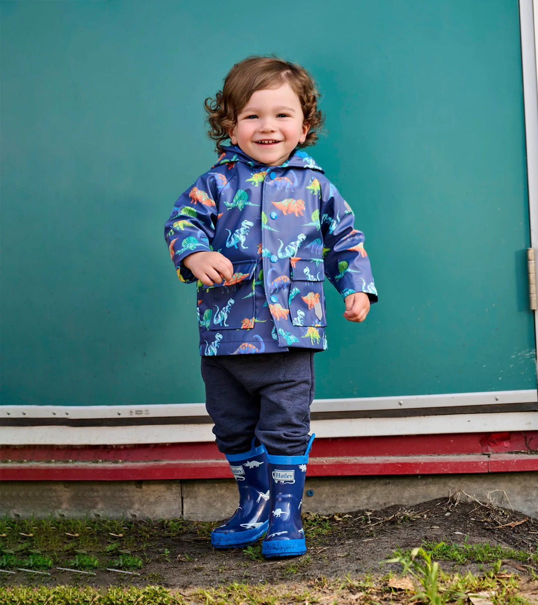 HATLEY -  KIDS LITTLE DINOS RAIN BOOTS WITH HANDLES