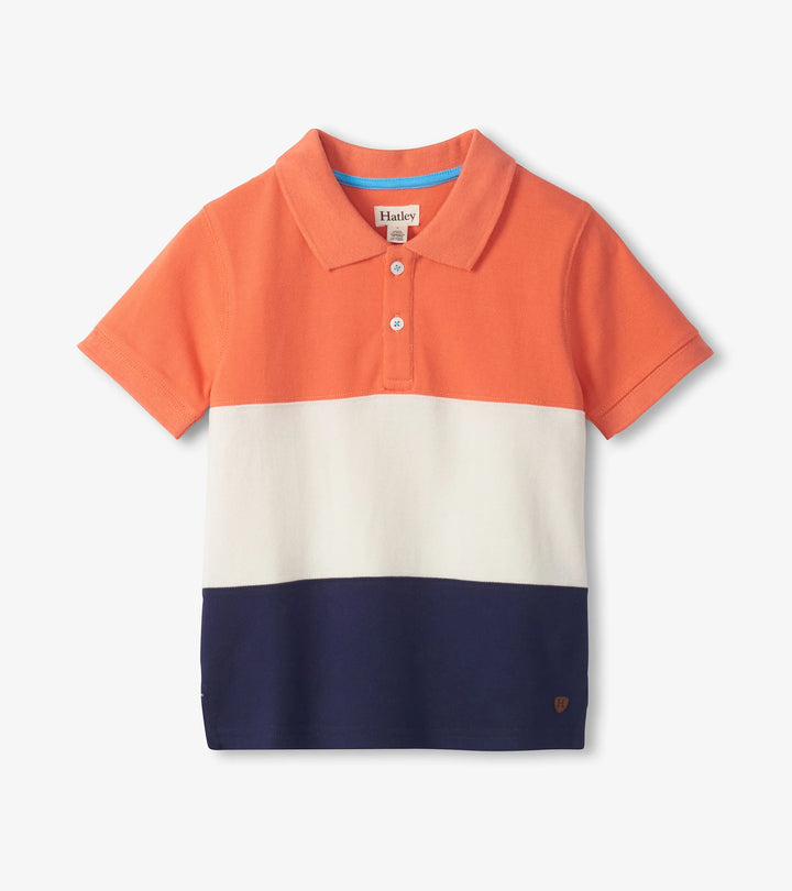 HATLEY -  KIDS FLAMINGO COLOUR BLOCK POLO TEE