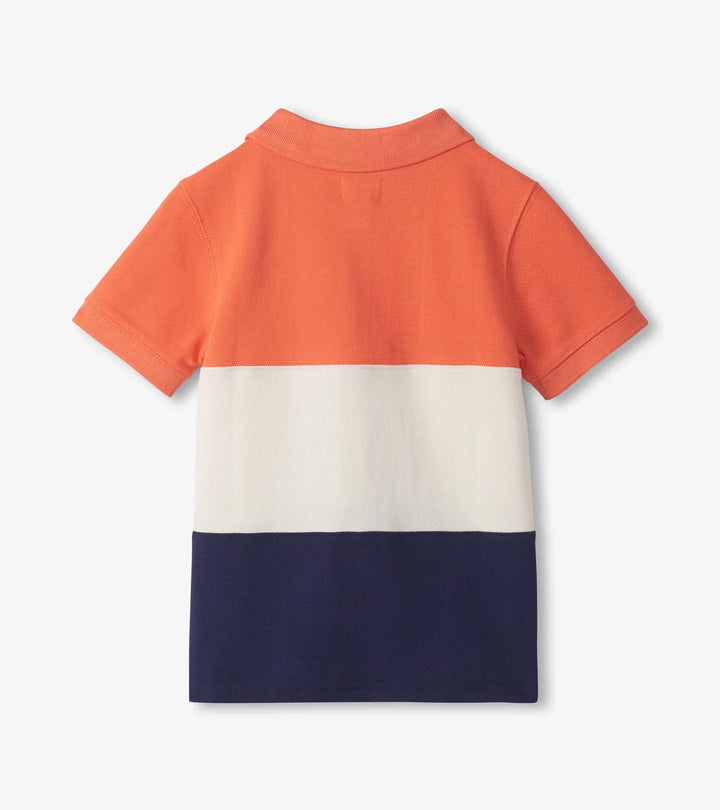 HATLEY -  KIDS FLAMINGO COLOUR BLOCK POLO TEE