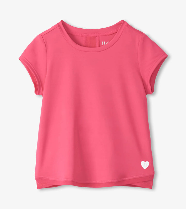 HATLEY -  KIDS FANDANGO PINK MESH TRIM TEE