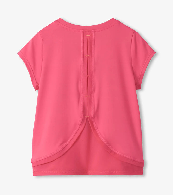 HATLEY -  KIDS FANDANGO PINK MESH TRIM TEE