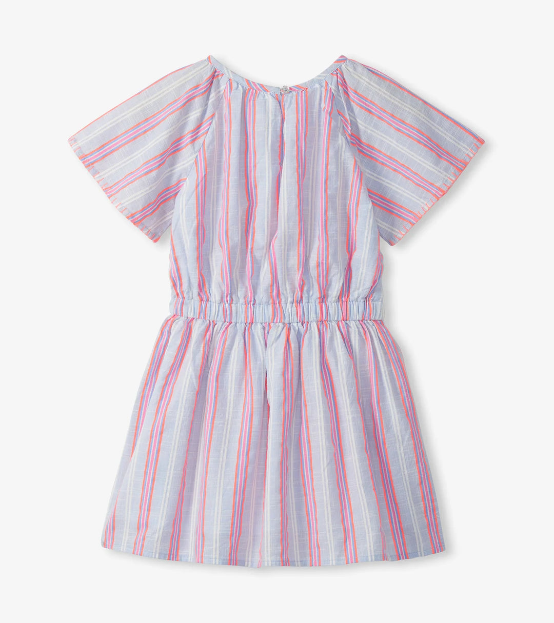 HATLEY -  KIDS NEON CHAMBRAY STRIPES WOVEN PLAY DRESS