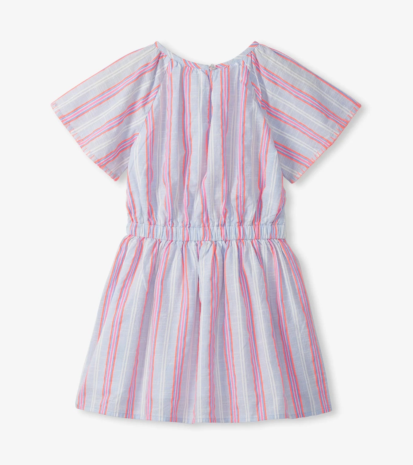 HATLEY -  KIDS NEON CHAMBRAY STRIPES WOVEN PLAY DRESS