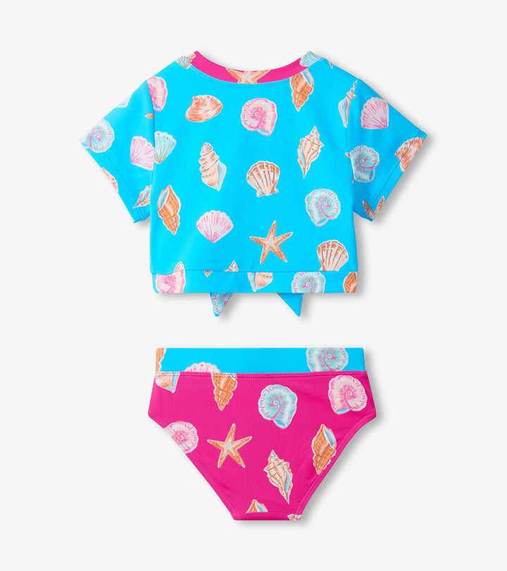 HATLEY -  KIDS OCEAN SHELLS SHORT SLEEVE TANKINI SET