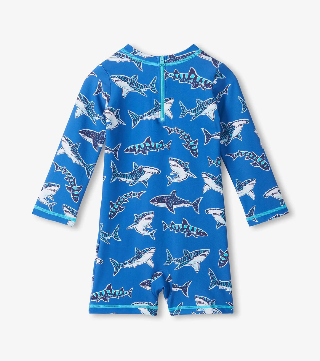 HATLEY -  KIDS PATTERNED SHARKS ONE PIECE RASHGUARD