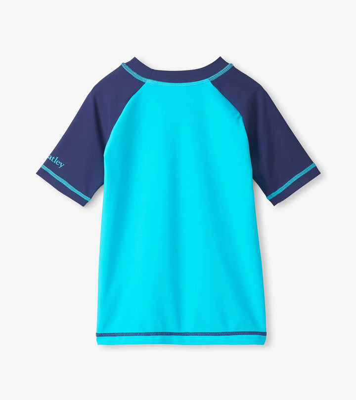 HATLEY -  KIDS BLUE SHARK SHORT SLEEVE RASHGUARD