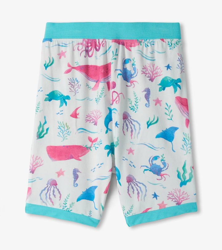 HATLEY -  KIDS PAINTED SEALIFE BAMBOO SHORT PAJAMA SET