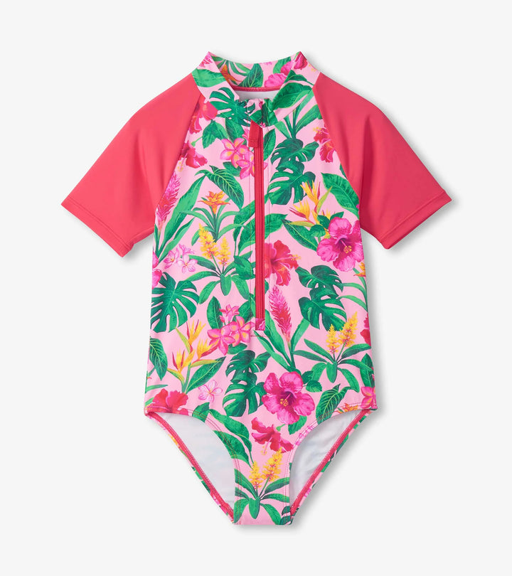 HATLEY -  KIDS TROPICAL FLOWERS RASHGUARD ONE PIECE