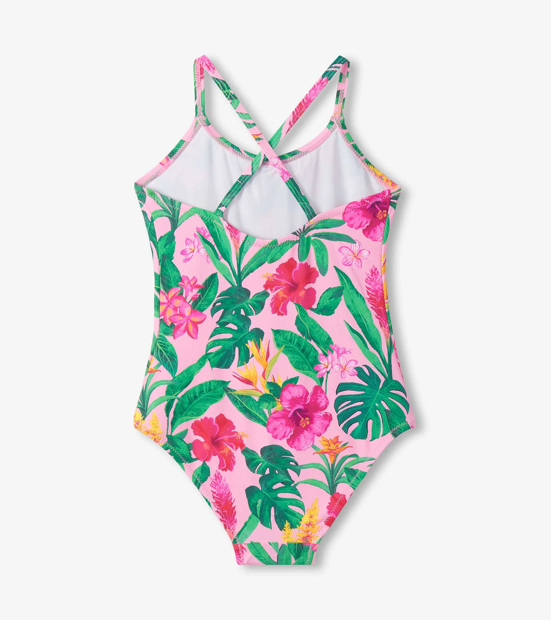 HATLEY -  KIDS TROPICAL FLOWERS RUCHED FRONT SWIMSUIT