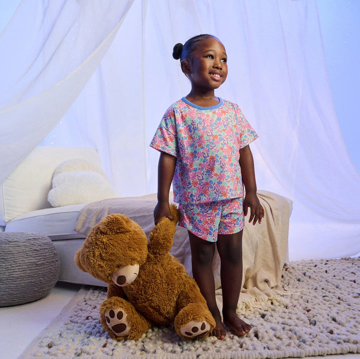 HATLEY -  KIDS WHIMSICAL FLOWERS SHORT SLEEP SET