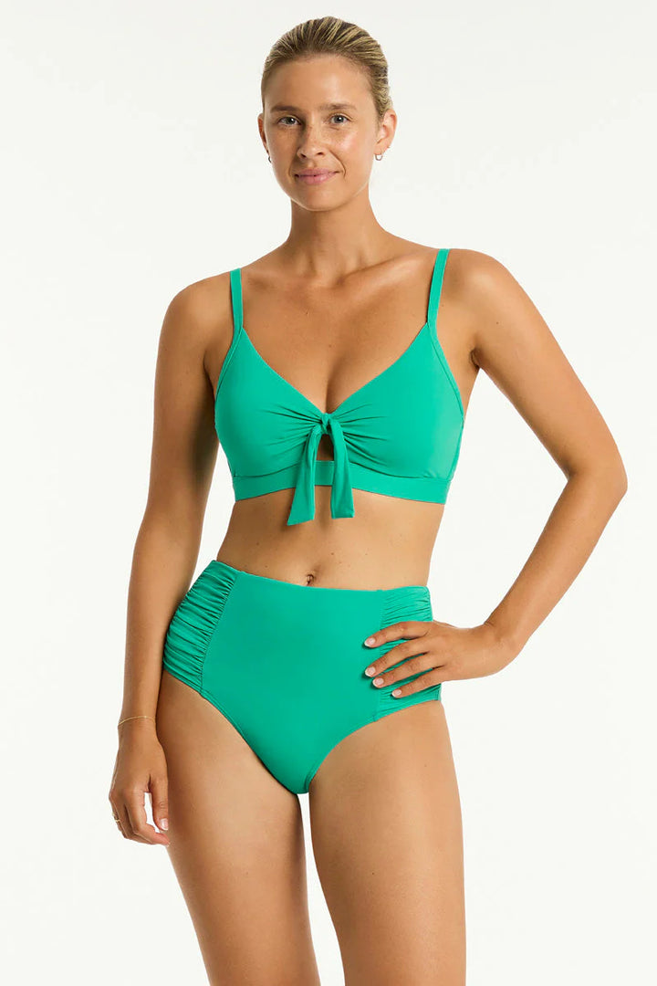 SEA LEVEL- WOMEN'S ESSENTIALS EDIT TIE FRONT DD/E CUP BRALETTE SWIM TOP