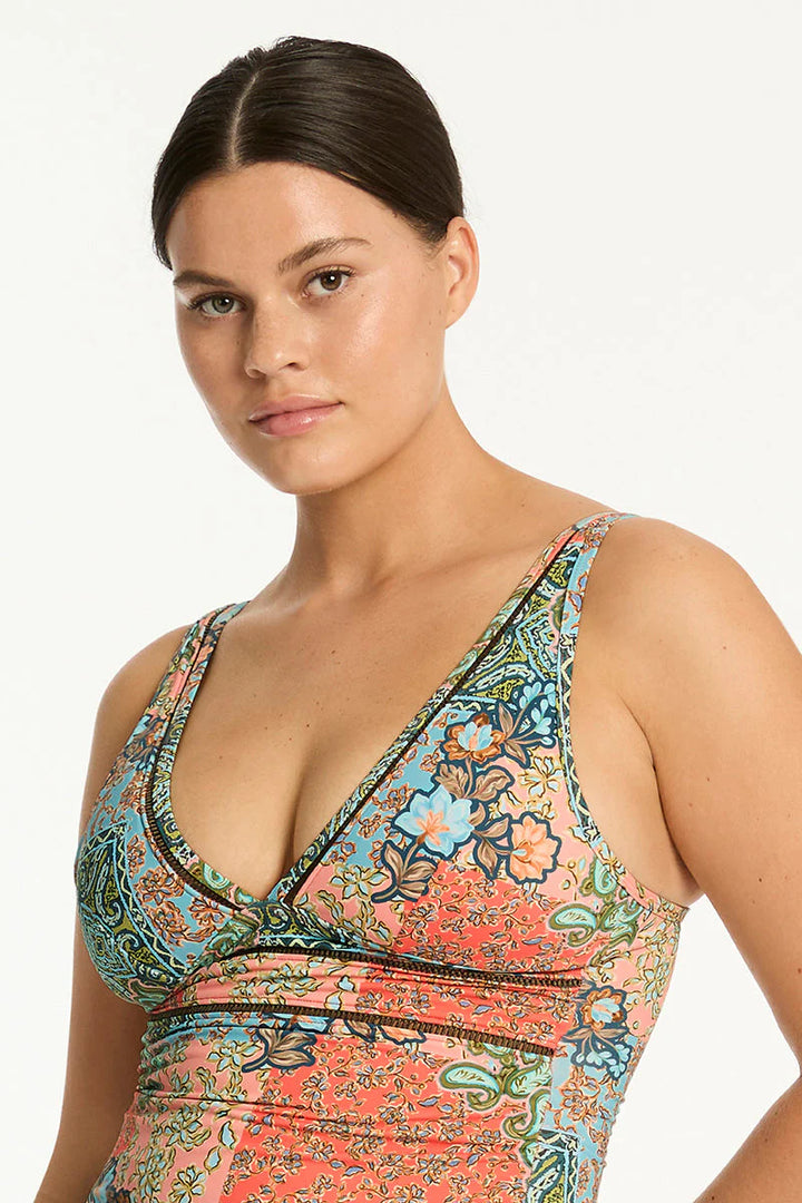 SEA LEVEL - Java Spliced Longline Tri Tankini