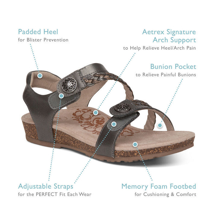 AETREX- WOMEN'S JILLIAN BRAIDED SANDAL