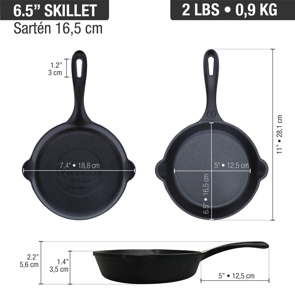 VICTORIA - 6.5" CAST IRON SKILLET