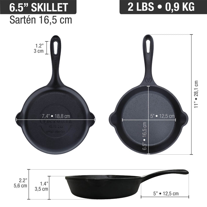 VICTORIA - 6.5" CAST IRON SKILLET
